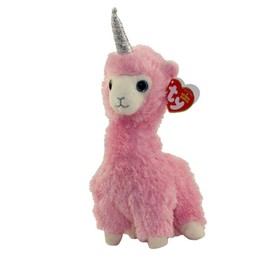 TY 2019 TY Beanie Boos 6" LANA Pink Llama w/ Unicorn Plush Stuffed Animal Toy MWMTs