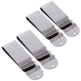 Universal Metal Belt Clips - (Fits 1.75 inch Belts) - (Black) - (4 Pack) - Replacement Steel Clip Attachment Holder for KYDEX Holsters, Sheaths, Cell Phone Cases