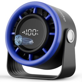 Gaiatop Small Desk Fan Rechargeable, Quiet Personal Table Fan, Touch Control Display, 360° Tilt, 5-Speed Strong Wind, Max 11.5H Runtime, Small Fans for Bedroom Dorm Office, Gifts for Women Men, Blue