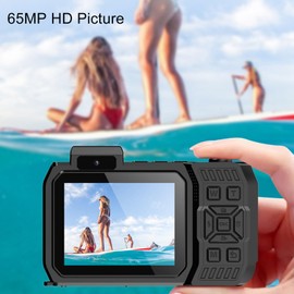 4K Underwater Camera, Full HD 65MP Autofocus 133FT Waterproof Digital Camera, 10X Digital Zoom Compact Floatable Selfie Underwater Camera for Snorkeling Kids (Black)