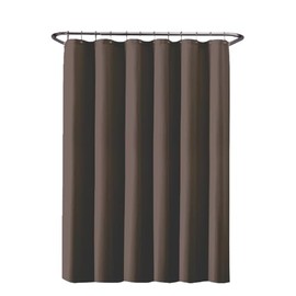 Mebix TRD Cortina de Baño 180x180 cm | Impermeable, Antimoho y Lavable con 12 Ganchos de Acero Inoxidable | Fácil Instalación y Decoración Moderna | Café
