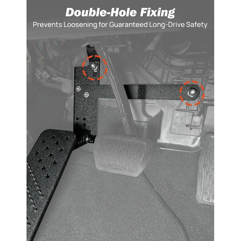 JOYTUTUS Dead Pedal Foot Rest Pad Compatible with 2007-2026 Jeep