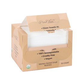 Disposable Face Towels, Biodegradable Facial Towels Clean Face Towels XL, Super Soft and Thick, Makeup Remover Dry Wipes, Face Cloths for Sensitive Skin, 10"×12" 50 Count (Aureate, Deluxe 10x12)