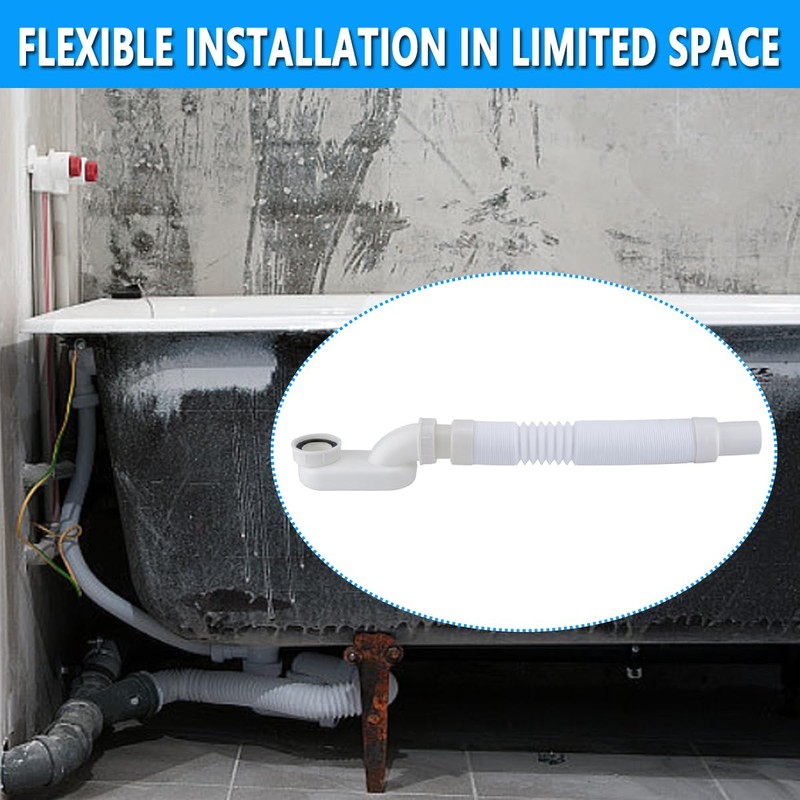 Cinsda Bathtub Shower Drain Pipe, Low Profile Flat 1 1/2