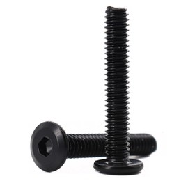 cSeao 12-Pack M6 x 55mm Black Flat Head Allen Head Joint Conecting Bolts Socket Cap Screws for Furniture Table 304 Stainless Steel