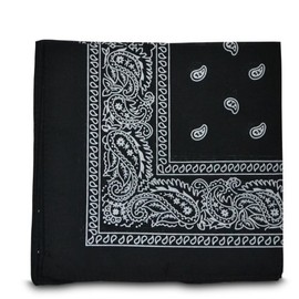 Shukan Fashions - Paisley Style Bandana Biker Cow Boy Cow Girl Neck Scarf Neck Wrist Wrap (Black)