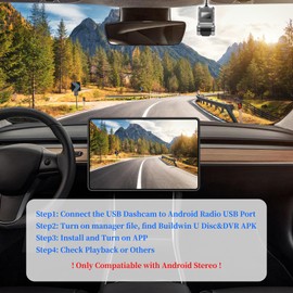 Dash Camera, 1080P DVR Dual Car Driving Recorder with Loop Recording, Motion Detection, ADAS Distance Warning Car Recorder for Vehicles