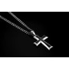 Reve Stainless Steel Black & Silver Cross Pendant Necklace for