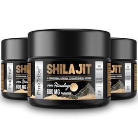 P!nkTribe Shilajit Himalaya Shilajit-Harz Gold Standard - 600 mg Himalaya Mischung mit Ayurvedischen Kr?uterextrakten, Hoher Gehalt an Fulvins?ure (3er Pack)