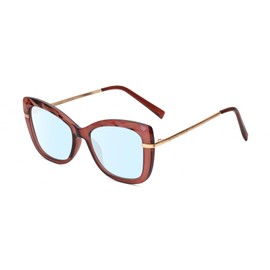 Calabria K+K FRANNIE Cat Eye Blue Light Filter Reading Glasses +1.00 Pink Crystal Rose Gold Womens Chic Readers Eyeglasses