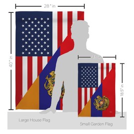 Breeze Decor Armenia US Friendship Garden House Flag Set Regional American Alliance World Country Particular Area Decoration Banner Small Yard Gift Double-Sided, Made in USA