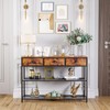 Furologee Entryway Table, 38'' Console Sofa Table with 3 Fabric