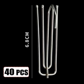 Heavy Duty Metal Curtain Hooks Pinch Pleat Deep Prong Hooks Header Tape Pins Silver (40 Pack)