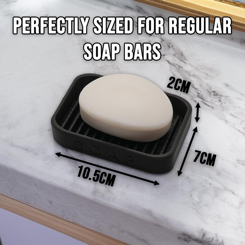 Modern Soap Dish, Bathroom Sink Holder with Drainage, 10.5 x