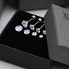 XUU Implant Grade Titanium Flat Back Stud Earrings Set for