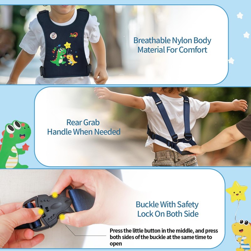JXM Safety Harness for Active Childs with Quick Grab Handle,
