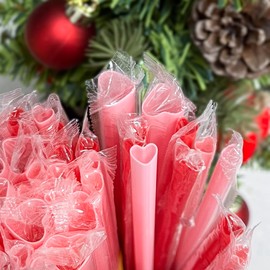 The best MOON 200pcs Heart Shaped Pink & Red Straws Disposable Drinking Cute Straw Individually Wrapped Red & Pink Plastic Straw Valentines day Cocktail Birthday Party Bridal Shower Wedding Supplies