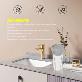 KIMISS 4-in-1 Travel Dispenser, Shampoo Lotion Gel Set, Leak-proof Travel Containers, Bottles for Toiletries, Body Wash Fluid, Cream (Grey)