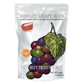 Butterfields Candy - Gourmet, Old-Fashioned Merlot Grape Buds Hard Candy, 2.5 oz (3 Pack) | Gluten Free | Made with 100% Real, Pure Cane Sugar | Handcrafted in the USA | Resealable Bag