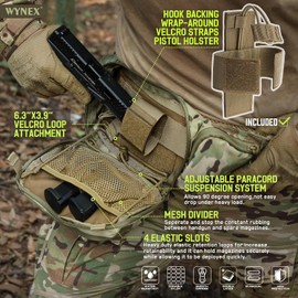 WYNEX Concealed Carry Fanny Pack Pistol Pouch, Tactical Fanny Pack Handgun Pouch with Universal Pistol Holster CCW EDC Waist Pack of Adjustable Paracord Suspension System for Men