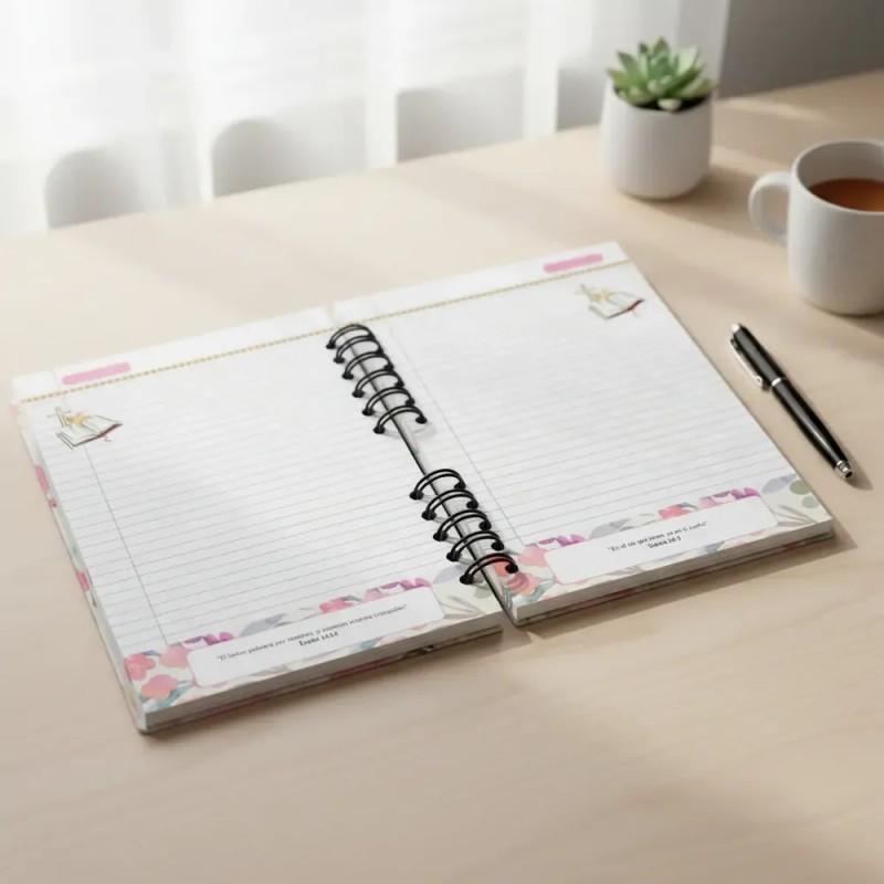Cuaderno Bíblico Con Versículos En Cada Pagina, Tu Espacio