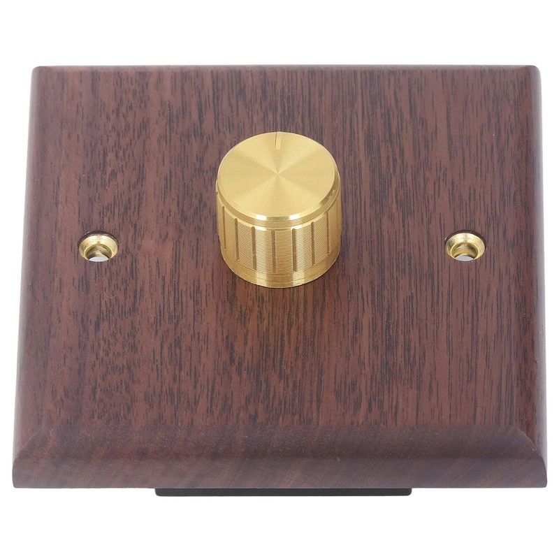 Wooden Dimmer Switch with Copper Knob for Dimming LED Lamps,