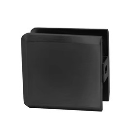 Shower Glass Clamp - Hole-in-Glass Fixed Panel U Clamp - Glass Shower Door Hardware for Bathroom - Beveled U Clamps, Glass Clamps, Panel Clamp for 3/8"-1/2" (10-12 mm) Tempered Glass - Matte Black