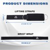 Wrist Cuffs with Dual D-Rings Lifting Straps Set with Mesh