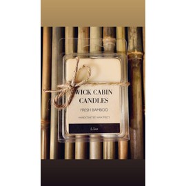 Wick Cabin Candles Fresh Bamboo Long Lasting - Rustic Style - Handcrafted Custom Soy Blend Wax Melts