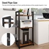 Natwind 3-Tier Movable Printer Stand Floor-Standing Desk Side Shredder Stand