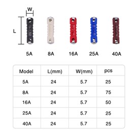 VooGenzek 60 Pieces 5A 8A 10A 16A 25A 40A Continental Ceramic Torpedo Fuses Replacement Kit, Torpedo Fuse Fuses, European Car Fuse, for Vintage Cars