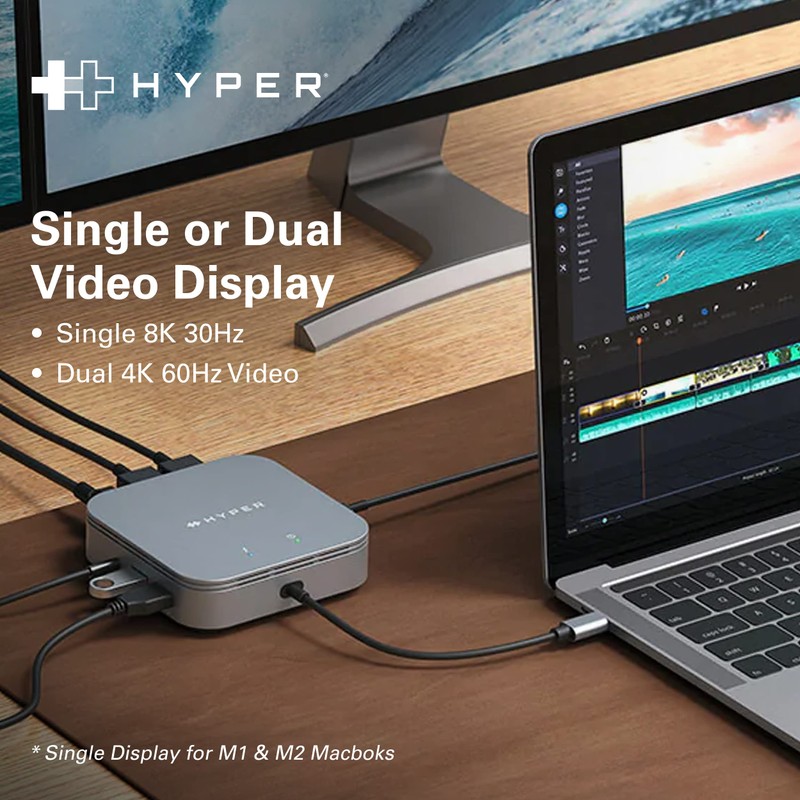 HyperDrive Dual Monitor Thunderbolt Docking Station - Portable Thunderbolt 3
