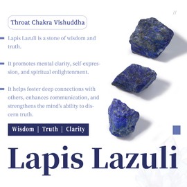 SUNYIK Natural Lapis Lazuli Tumbled Chip Stone, Throat Chakra Crystal Pillow for Healing Reiki, Sphere Sculpture Figurine Point Display Stand