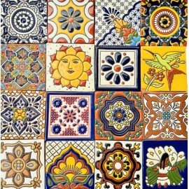 Escanver 30x Azulejos Mosaicos Premium Talavera Confetti Relieve 10cm