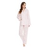 GLOBAL Ladies 100% Cotton Long Sleeve Button Up Pyjamas Soft