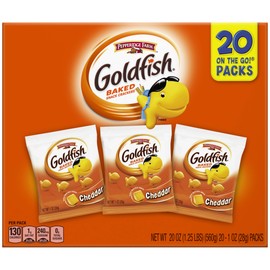 Pepperidge Farm Goldfish Cheddar Crackers, 20 oz. Multi-pack Box, 20-count 1 oz. Single-Serve Snack Packs (Packaging may vary)