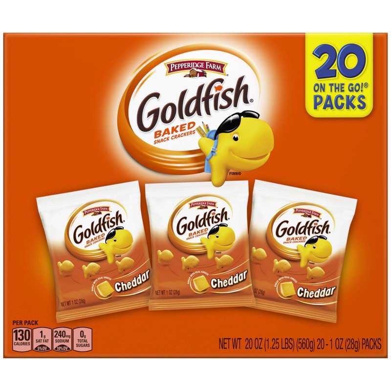 Pepperidge Farm Goldfish Cheddar Crackers, 20 oz. Multi-pack Box, 20-count