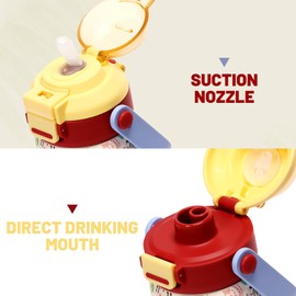 pluseight Kids Metal Water Bottle with Straw, 12 oz BPA-Free Double Wall Vacuum Tumbler 18/8 Stainless Steel Leak Proof Kids Cups with Straw for School Travel Boys Girls (Animals)