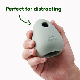 Beco Natural Rubber Bouncy, Chewy & Fillable Boredom Buster Dog Toy, Rolls & Wobbles Stuff with Multiple Fillable Holes, Blue