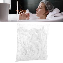 Gorra de Baño Mujer, Gorros de Ducha Desechables, Cofias Desechable, Gorro De Ducha Desechable 100 Unids A Granel Impermeable Ducha de Plástico Gorro de Baño Elástico grueso Para Mujeres Spa