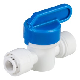 RO Water Filter Shut Off Valve 12mm & 1/4'' OD | Push-Fit Quick Connect Plastic Ball Valve with Handle | Universal Fittings for Fridge, RO Systems, Water/Air Pipes (6.56 Ft Compatible)