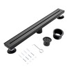 32 Inch Linear Shower Drain, Matte Black Shower Drain,Removable Grate,