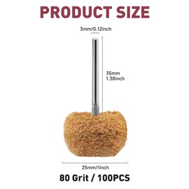 100 PCS Abrasive Buffing Wheels,1 inch Polishing Wheel Set for Proxxon Dremel Rotary Tool Accessory-1/8'' Shank