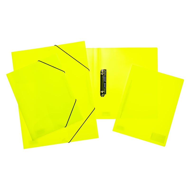 HERMA 19636 File Folder A4 Translucent Neon Yellow Sturdy Plastic