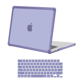 MOSISO Compatible with MacBook Air 15 inch Case 2026 2025 2024 2023 Release M4 A3241 M3 A3114 M2 A2941,Anti-Cracking&Anti-Fingerprint Heavy Duty Hard Shell with TPU Bumper&Keyboard Cover,Lavender Gray