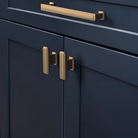 FURNIWARE Pack of 10 Drawer Pulls Champagne Bronze 96mm(3.75 Inch) Hole Center Cabinet Pulls Kitchen Door Handles Hardware Pulls Kitchen Cabinet Door Handles Kitchen Cupboard Handles Hardware Handles