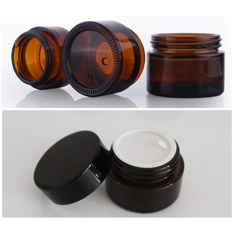 SYBL 5Pcs 10ml 0.35oz Travel Size Empty Refillable Amber Glass