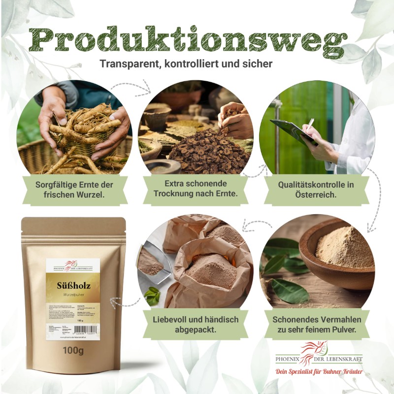 Süßholz Pulver - 100 g, Glycyrrhiza glabra, fein gemahlen, natürlich,