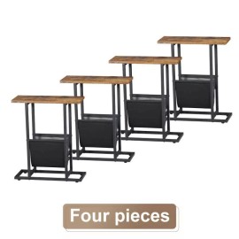 Segawe 4X Narrow Side Table for Small Spaces End Table Magazine Table Storage Holders
