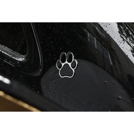 Paw Print Car Decal, 3D Chrome Dog Paw Footprint Metal Sticker for Auto, Motorcycle
